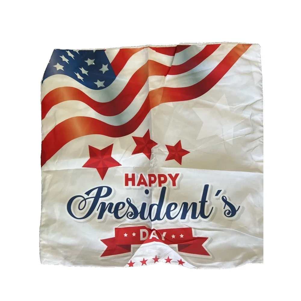 Presidents Day Pillow Covers 18X18 Inch,Set of 2 Patriotic Red‎ White Blue